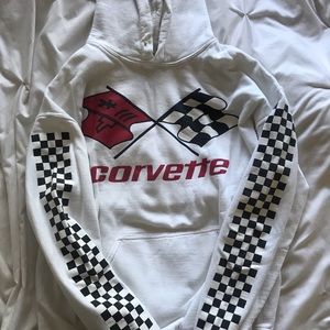 Oversized corvette hoodie🤍🖤